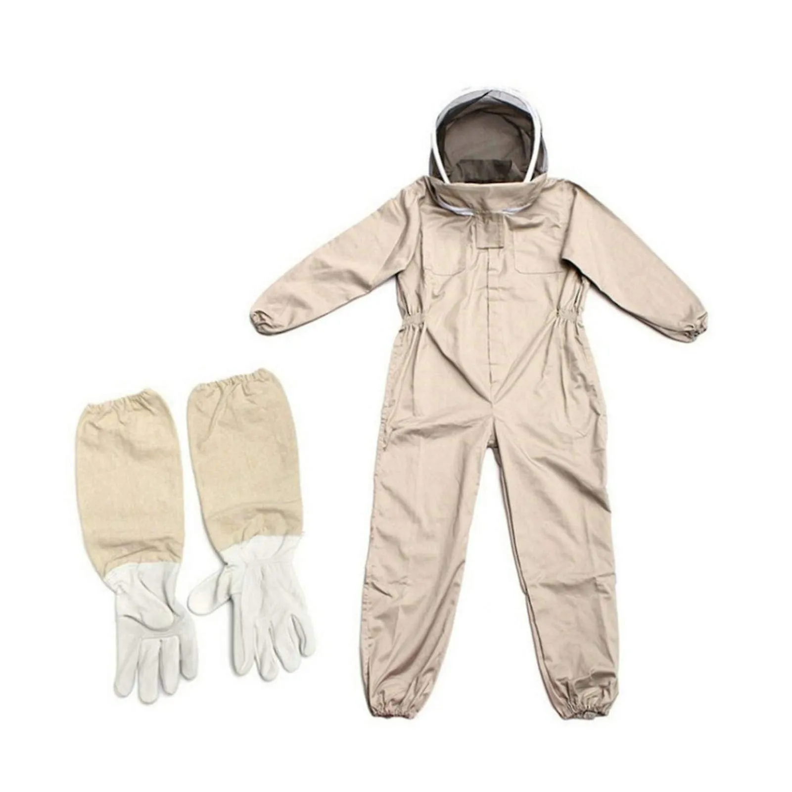 L Traje de apicultor para apicultores, traje protector de cuerpo completo Traje de abeja ventilado con elástico, guantes de cuer