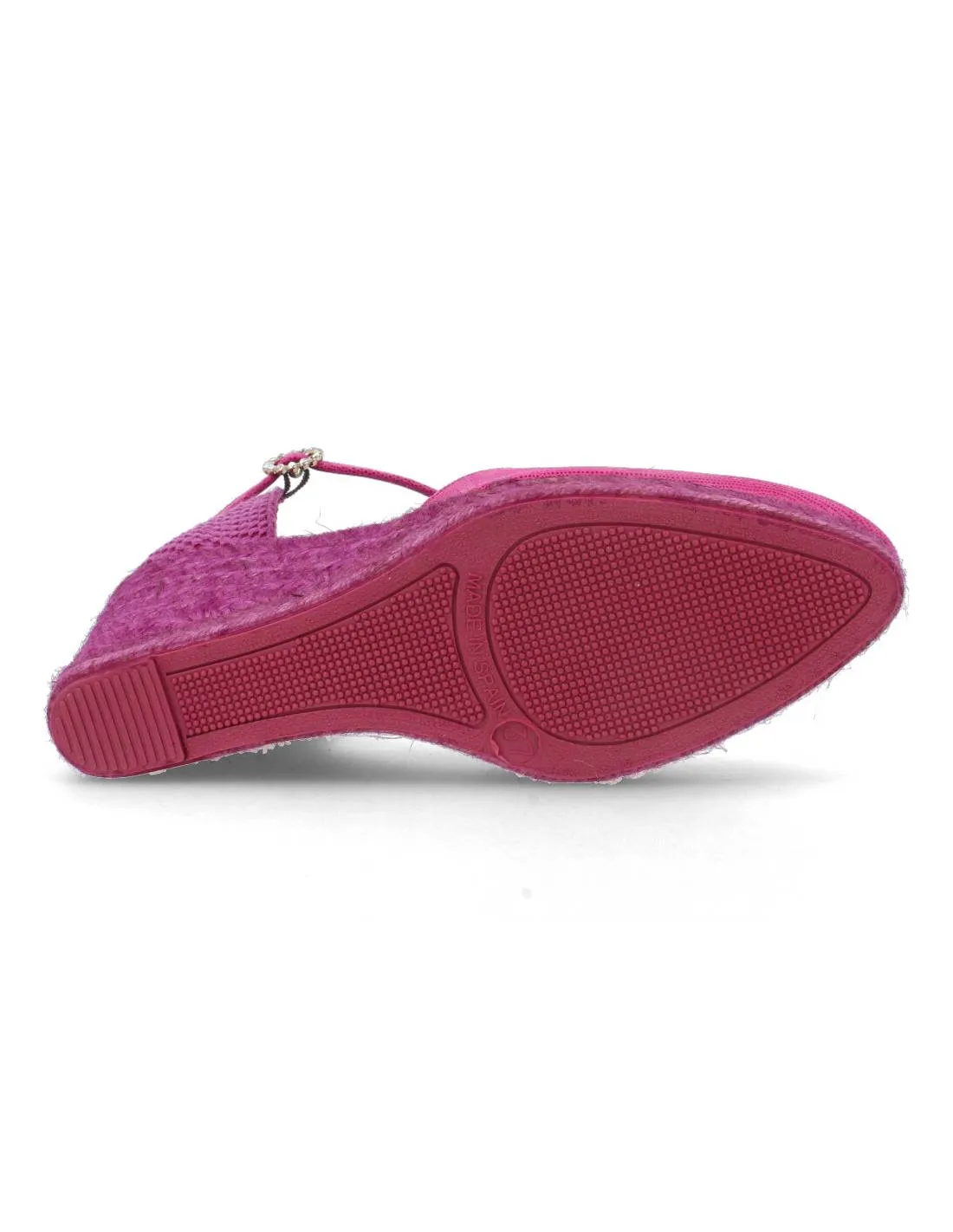 LA VALETA  CUñA DE PIEL LETICIA FUCSIA