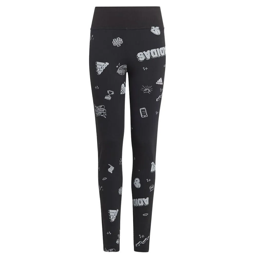 LEGGINGS ADIDAS JG BLUV Q3 TIGH NEGRO BLANCO IA1567
