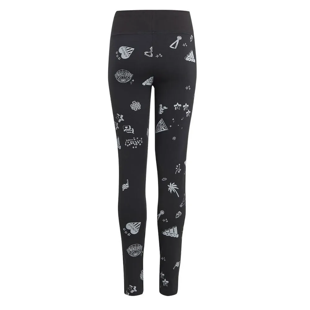 LEGGINGS ADIDAS JG BLUV Q3 TIGH NEGRO BLANCO IA1567