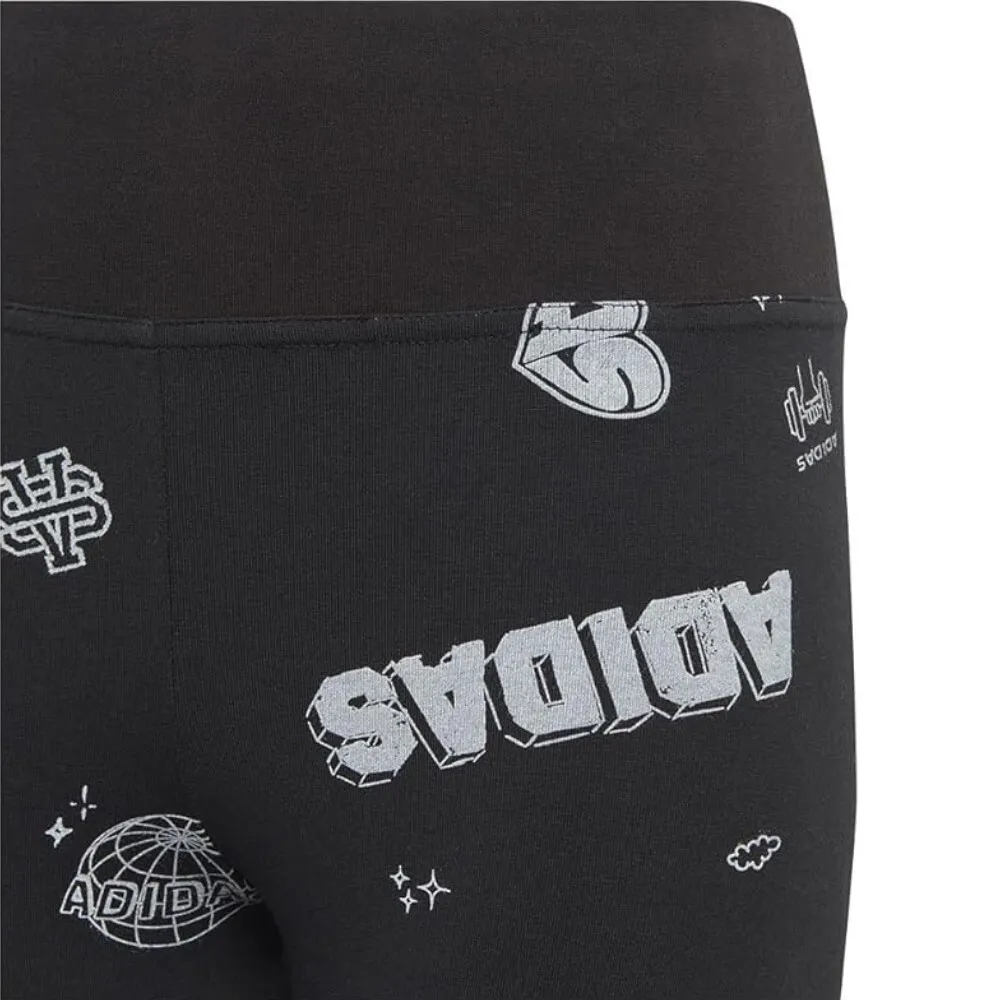 LEGGINGS ADIDAS JG BLUV Q3 TIGH NEGRO BLANCO IA1567