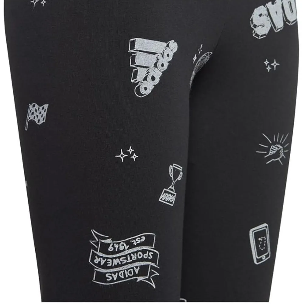 LEGGINGS ADIDAS JG BLUV Q3 TIGH NEGRO BLANCO IA1567