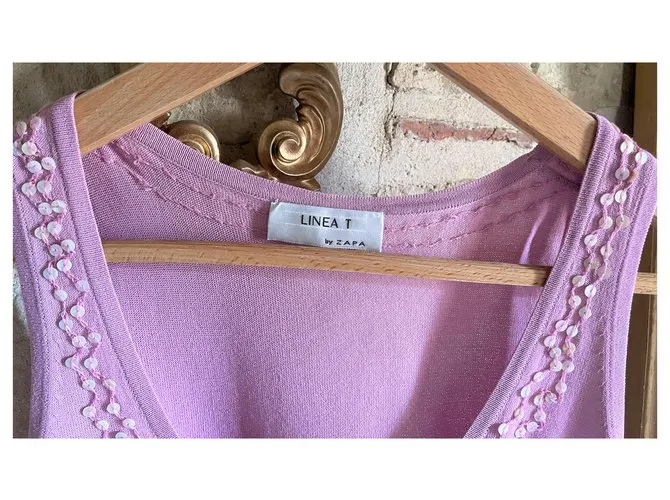 Linea T par Zapa Tops Púrpura 
