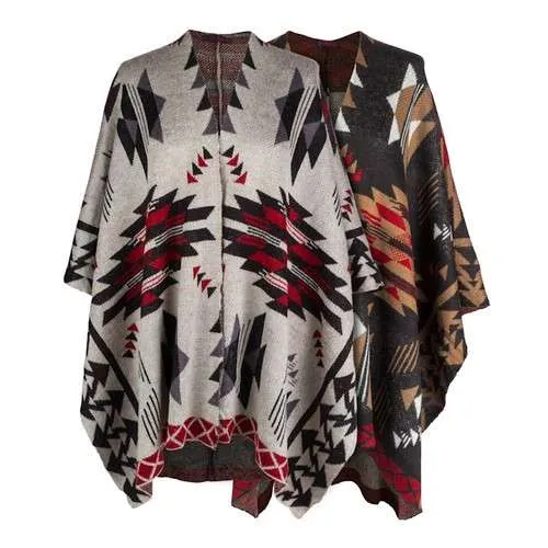 Lote de Ponchos de Lana y Acrílico para Mujeres Ref. 522 Colores Surtidos.