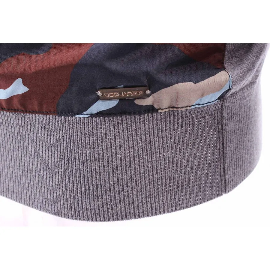 Malla Manga Larga Hombre DSQUARED Gris Lana Camouflage Made In Italy Exclusive