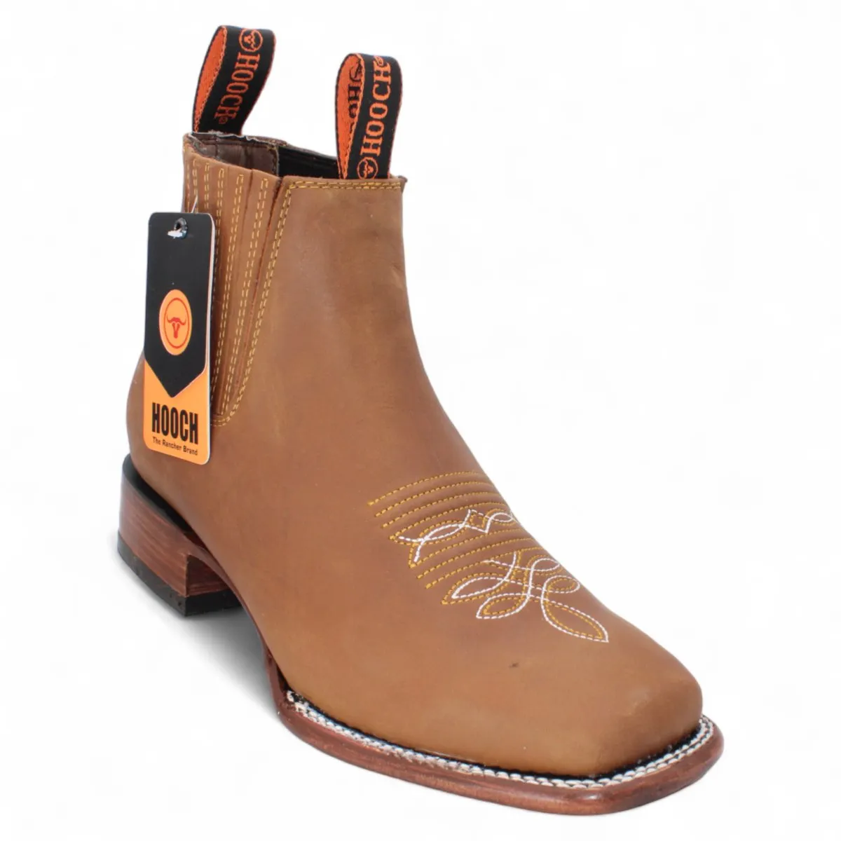 MEN'S SQUARE TOE ANKLE BOOTS  BROWN