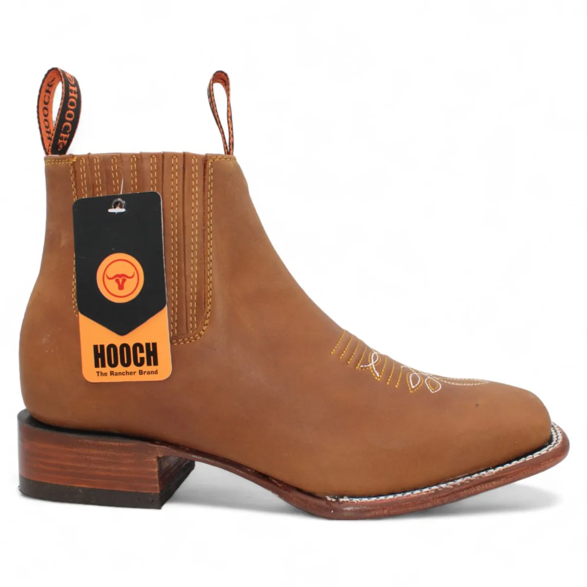 MEN'S SQUARE TOE ANKLE BOOTS  BROWN