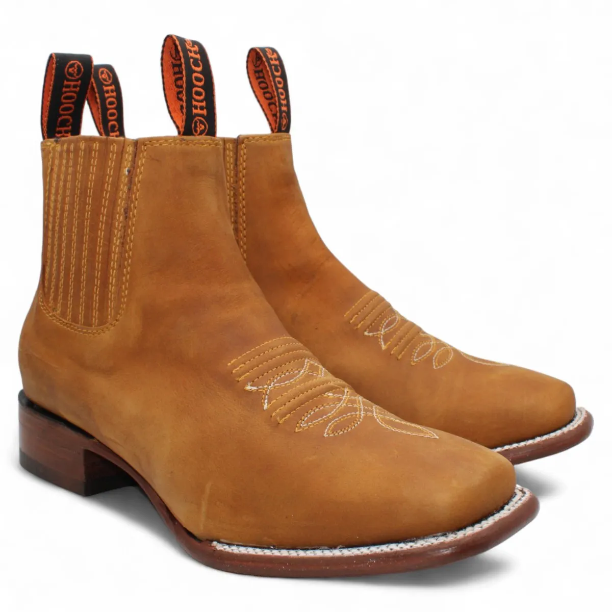 MEN'S SQUARE TOE ANKLE BOOTS  PAPAYA