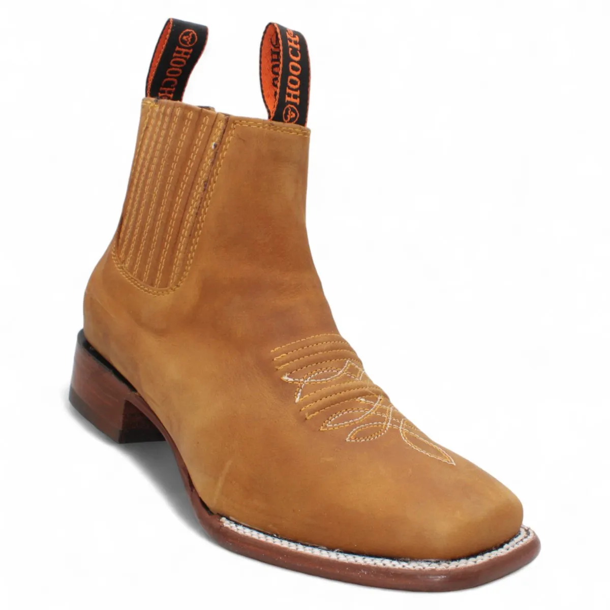 MEN'S SQUARE TOE ANKLE BOOTS  PAPAYA