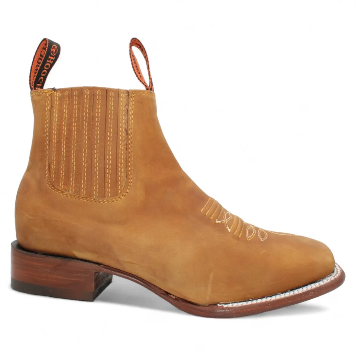 MEN'S SQUARE TOE ANKLE BOOTS  PAPAYA