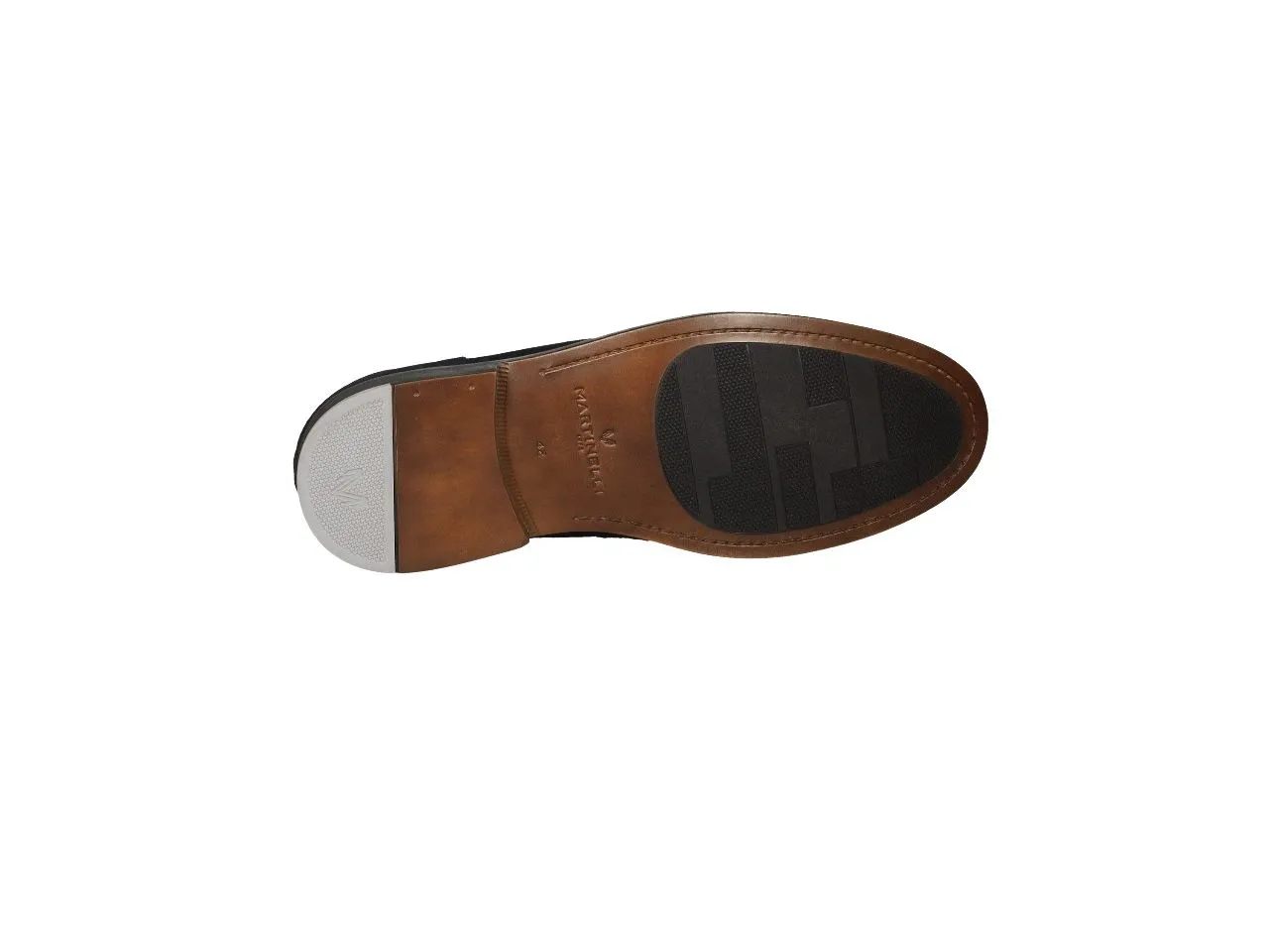 Mocasin Ante Azul Antifaz Doble Suela