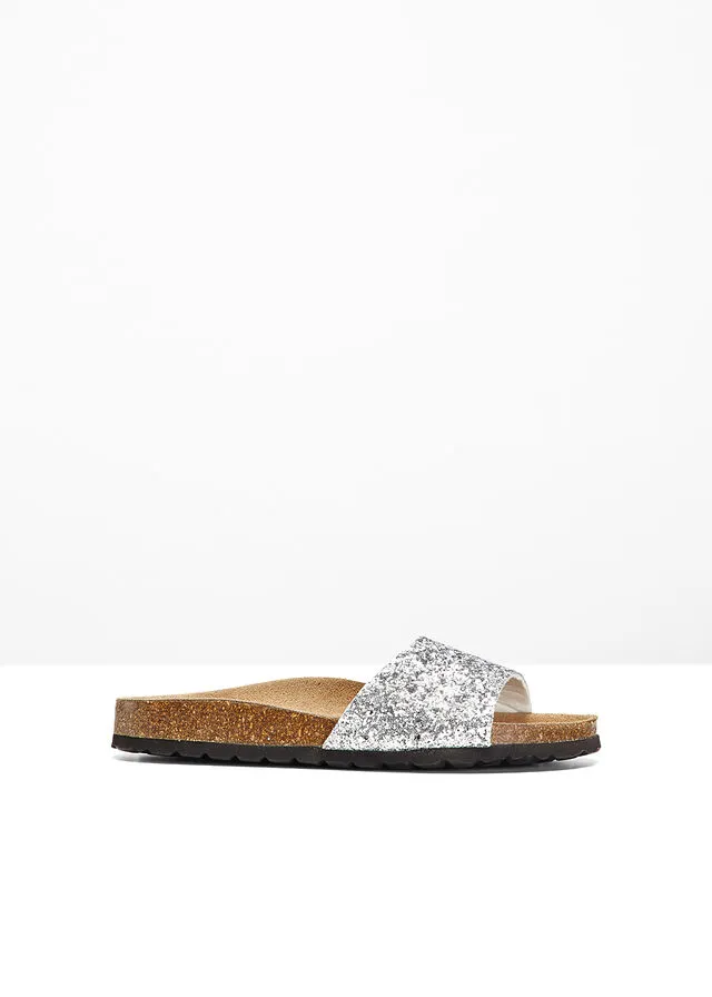 Mule Plateado brillante