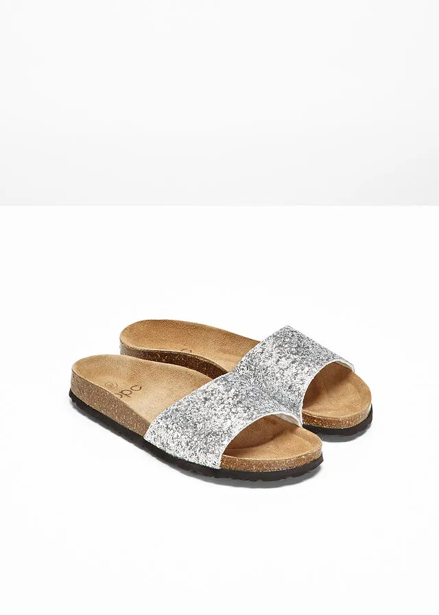 Mule Plateado brillante