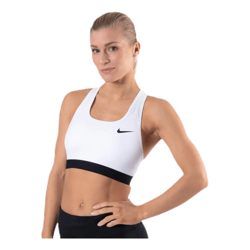 NIKE DRIFIT SWOOSH WOMEN'S MEDIUMSUPPORT NONPADDED SPORTS BRA WHITE/BLACK/BLACK