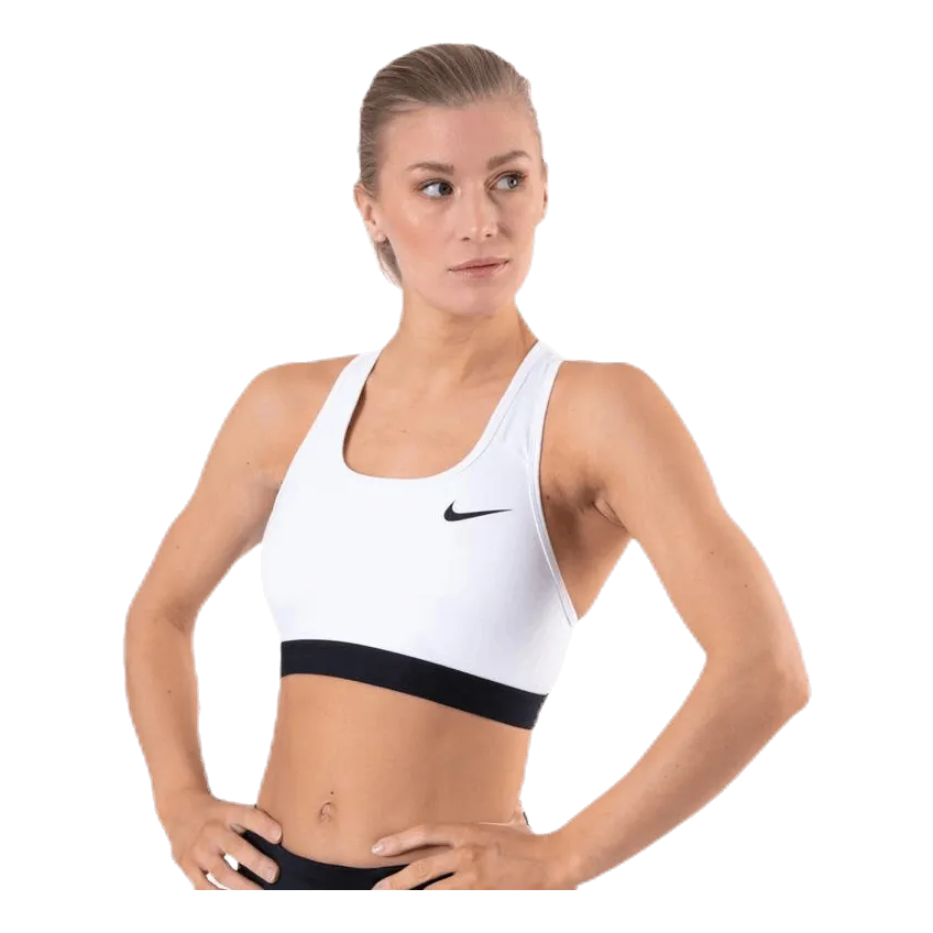NIKE DRIFIT SWOOSH WOMEN'S MEDIUMSUPPORT NONPADDED SPORTS BRA WHITE/BLACK/BLACK