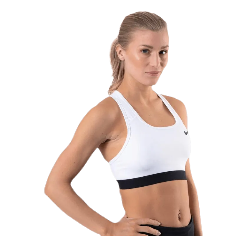 NIKE DRIFIT SWOOSH WOMEN'S MEDIUMSUPPORT NONPADDED SPORTS BRA WHITE/BLACK/BLACK