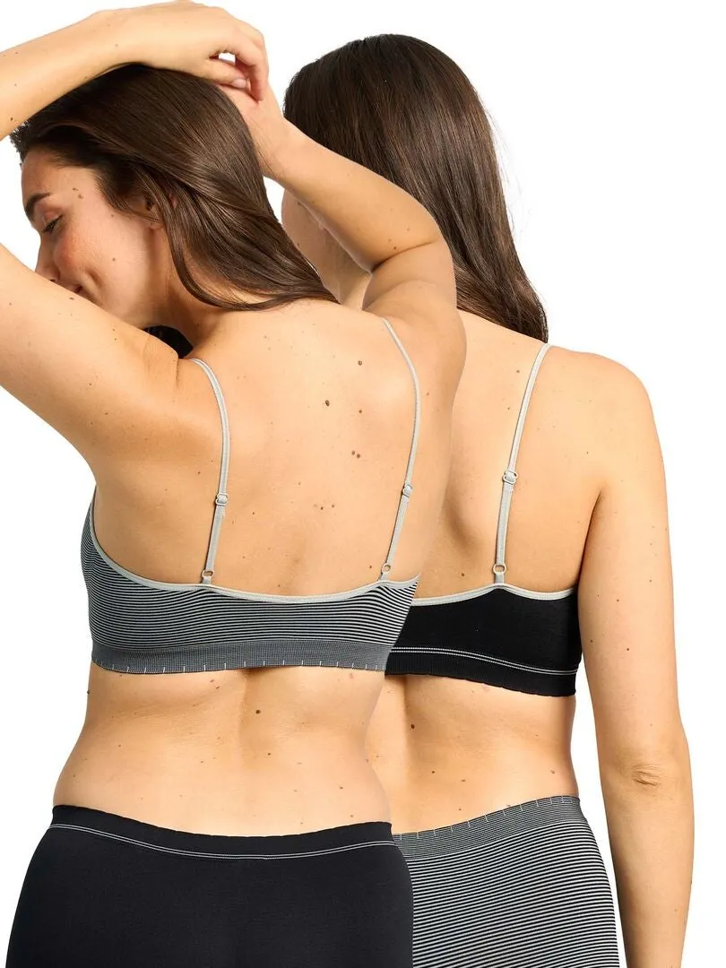 PACK DE 2 TOPS 'BILLET DOUX'  NEGRO/GRIS
