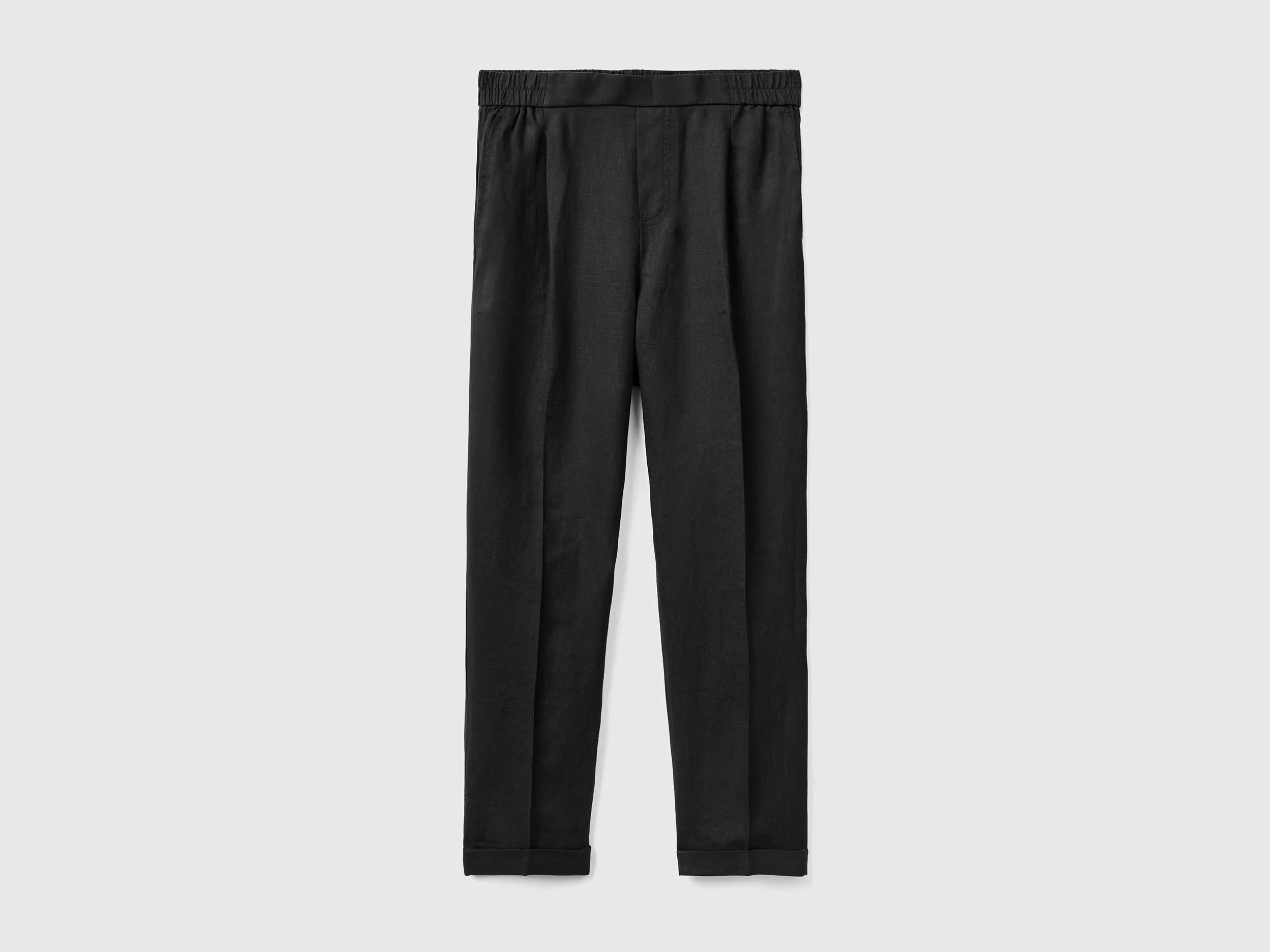 Pantalón cropped de 100% lino