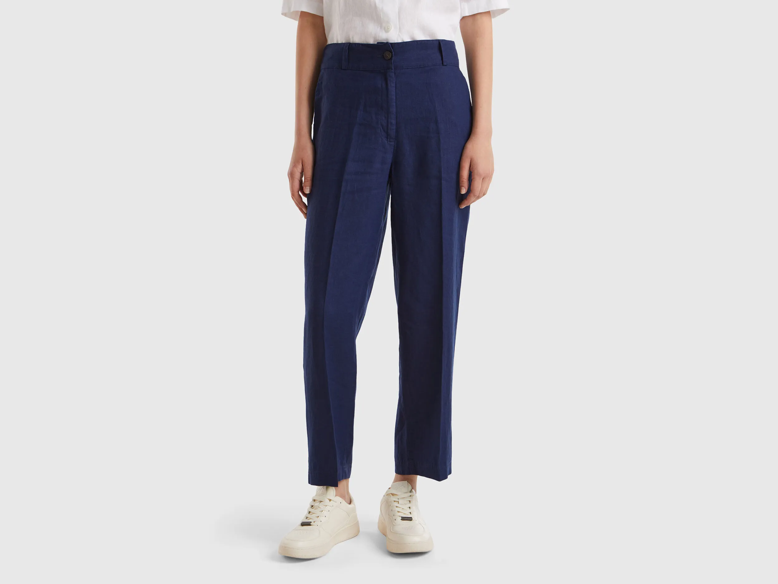 Pantalón recto de puro lino