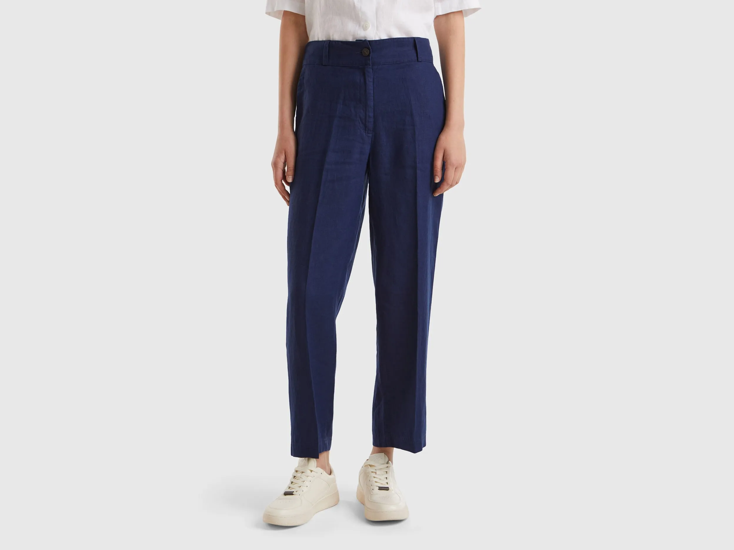 Pantalón recto de puro lino