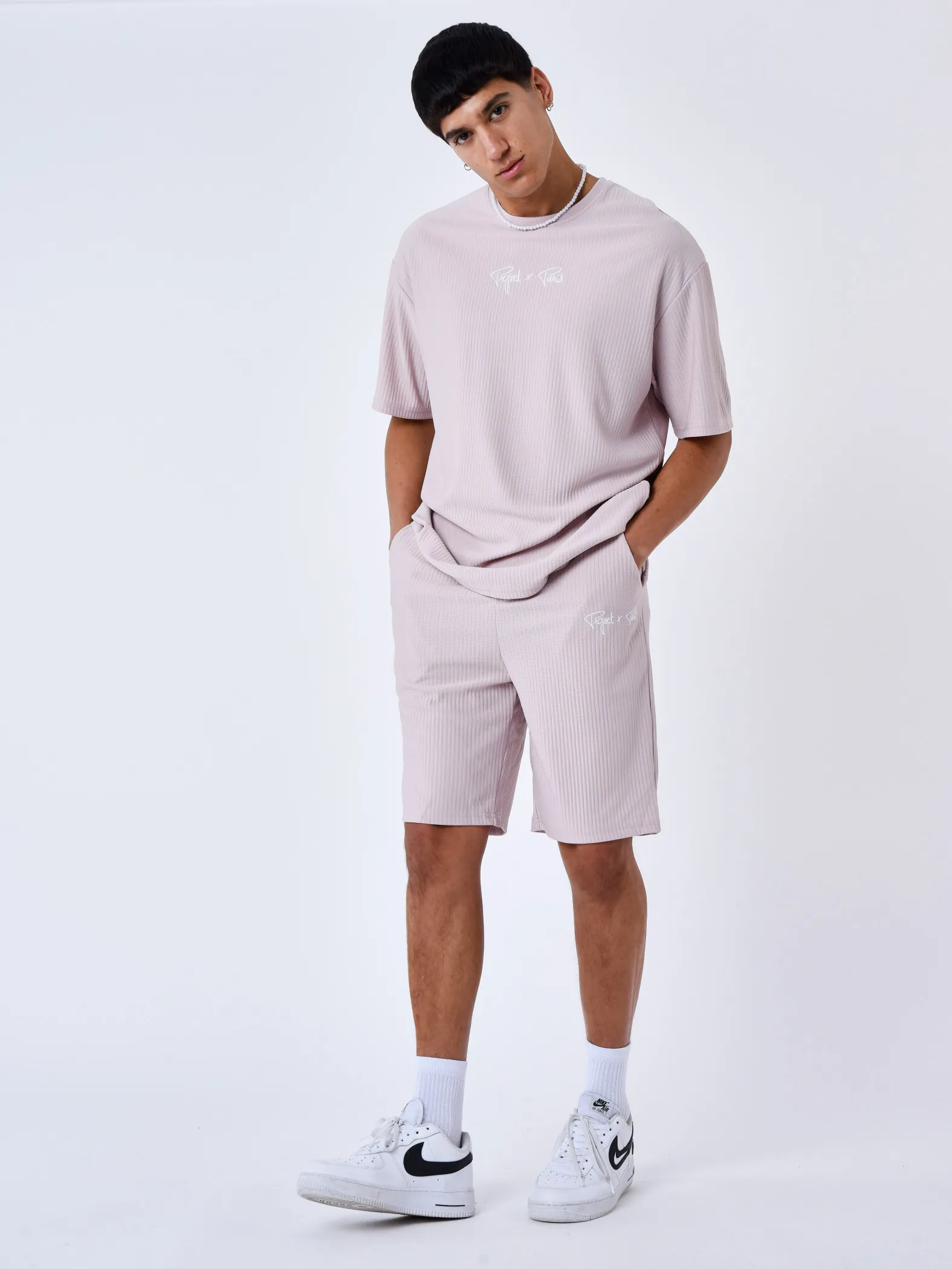 Pantalones cortos lisos con textura