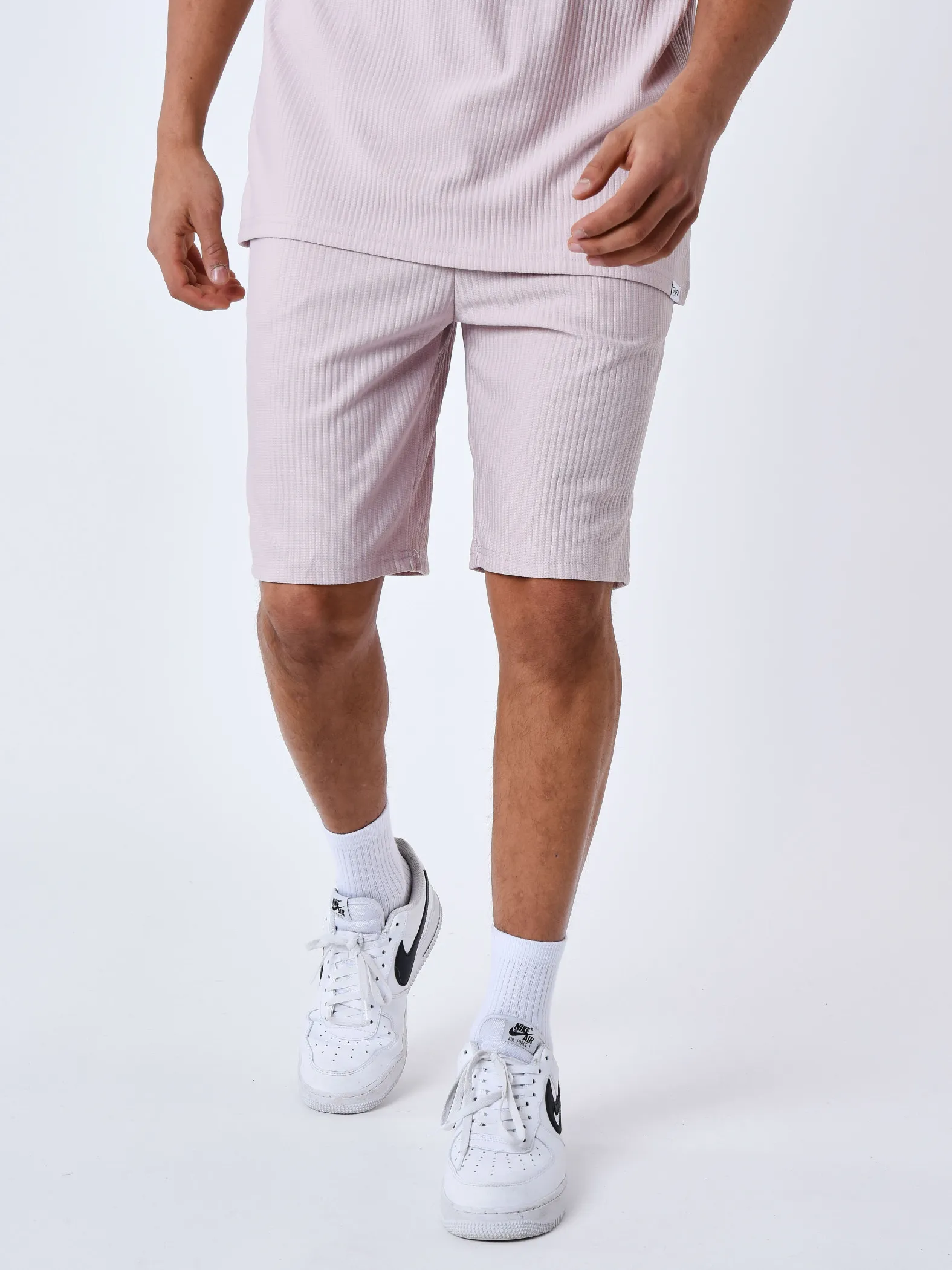 Pantalones cortos lisos con textura