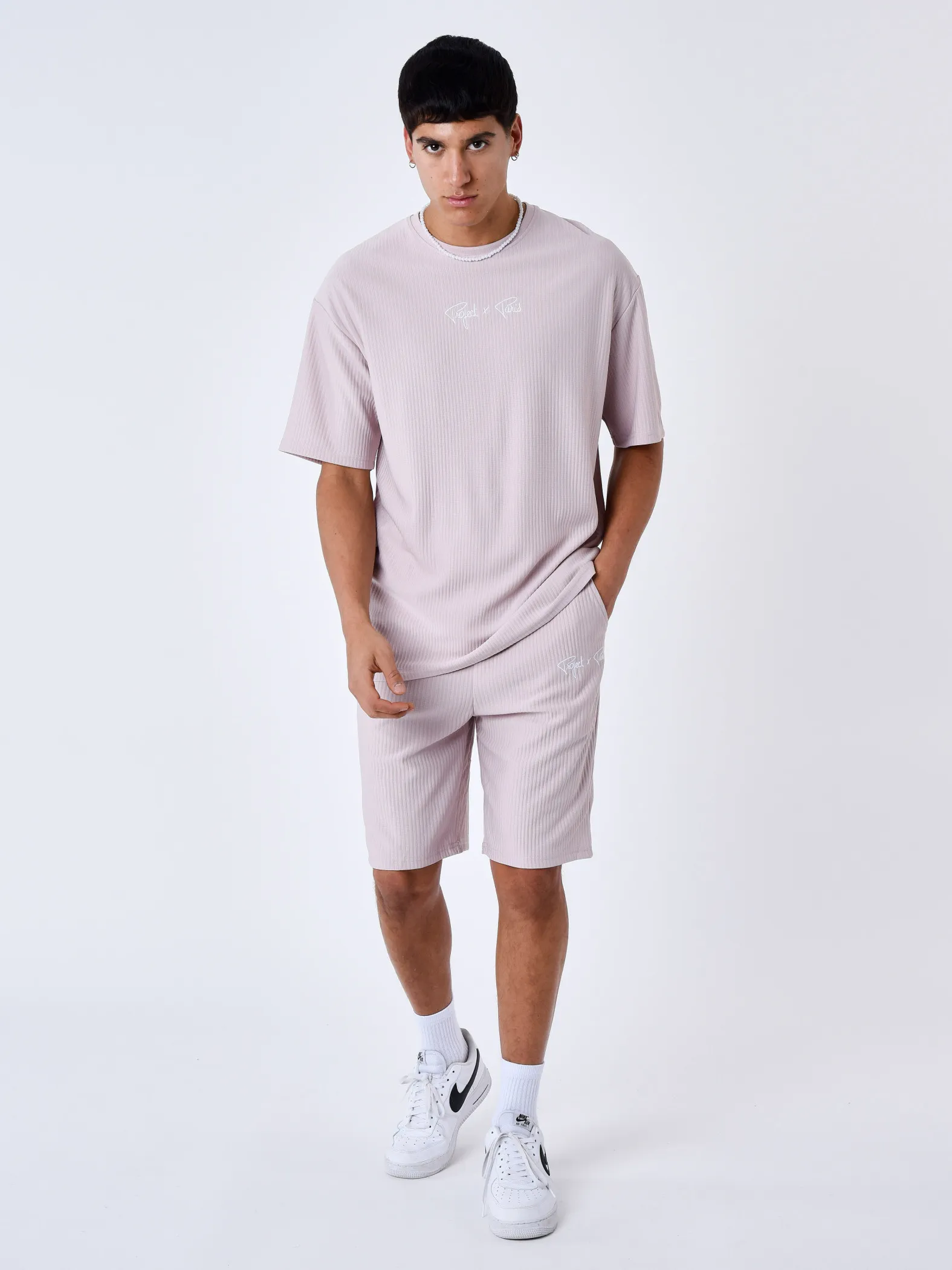Pantalones cortos lisos con textura