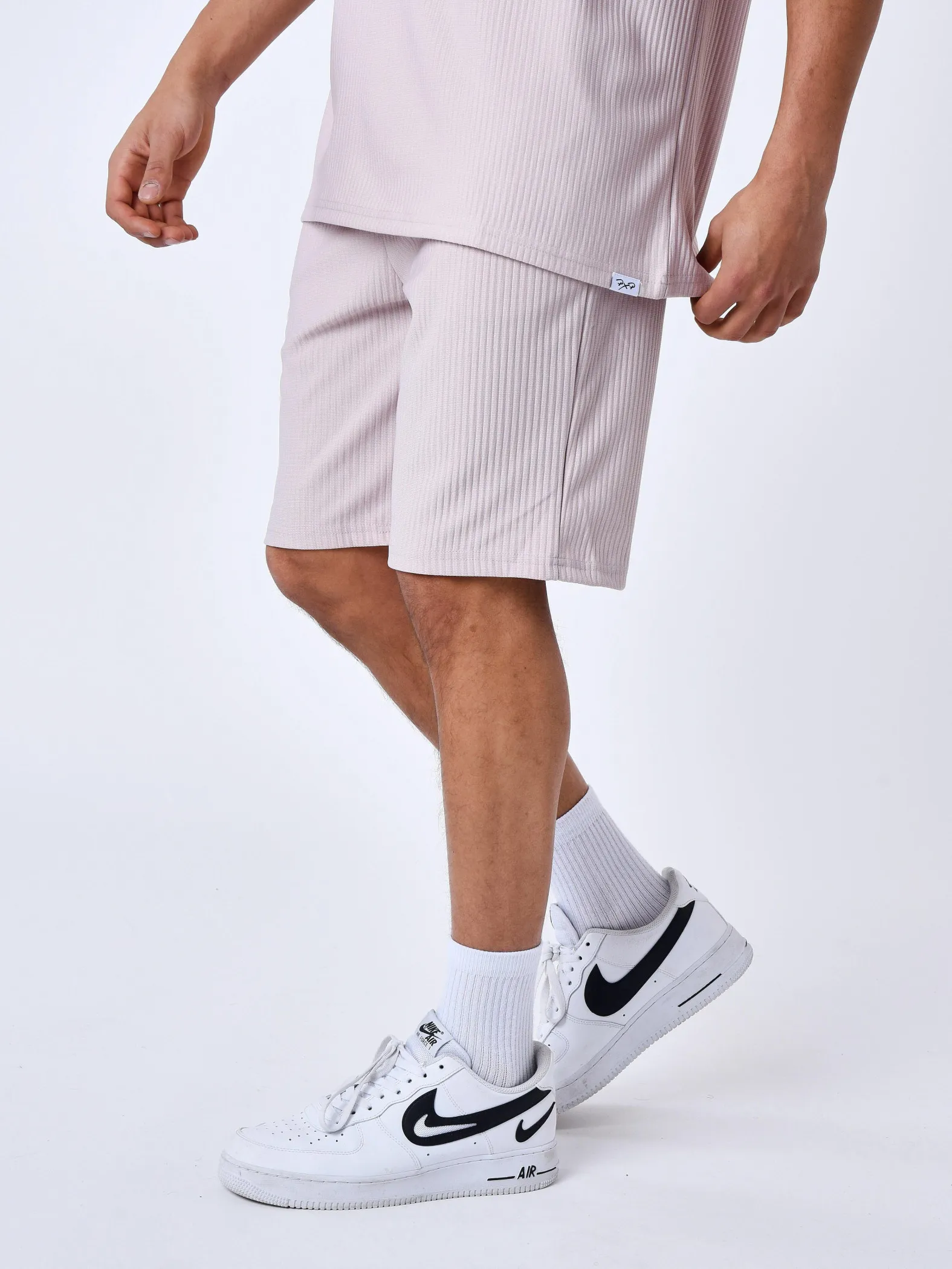 Pantalones cortos lisos con textura