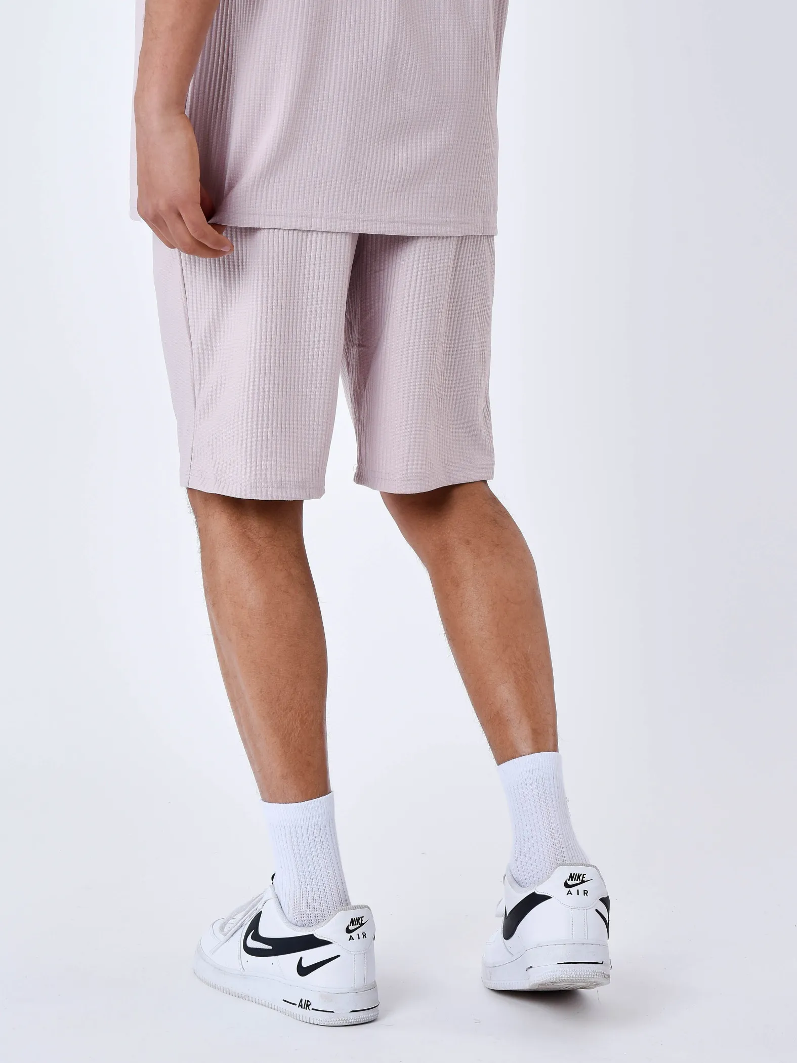 Pantalones cortos lisos con textura