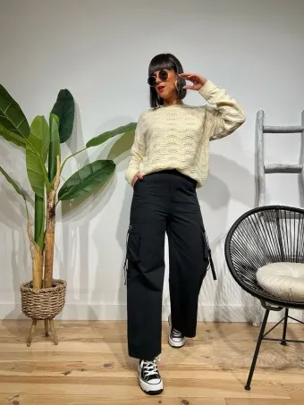 Pantalón Cargo Trabillas SLOKE Negro