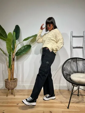 Pantalón Cargo Trabillas SLOKE Negro