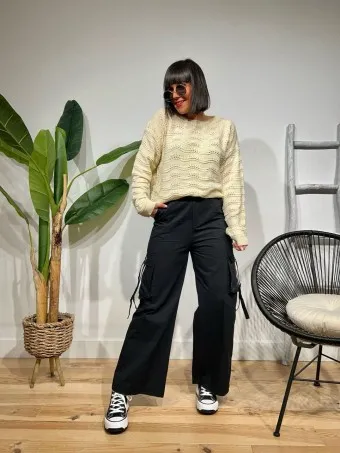 Pantalón Cargo Trabillas SLOKE Negro