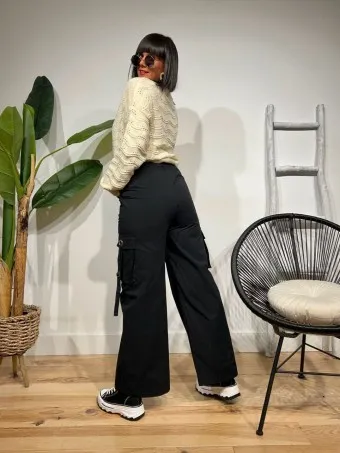 Pantalón Cargo Trabillas SLOKE Negro