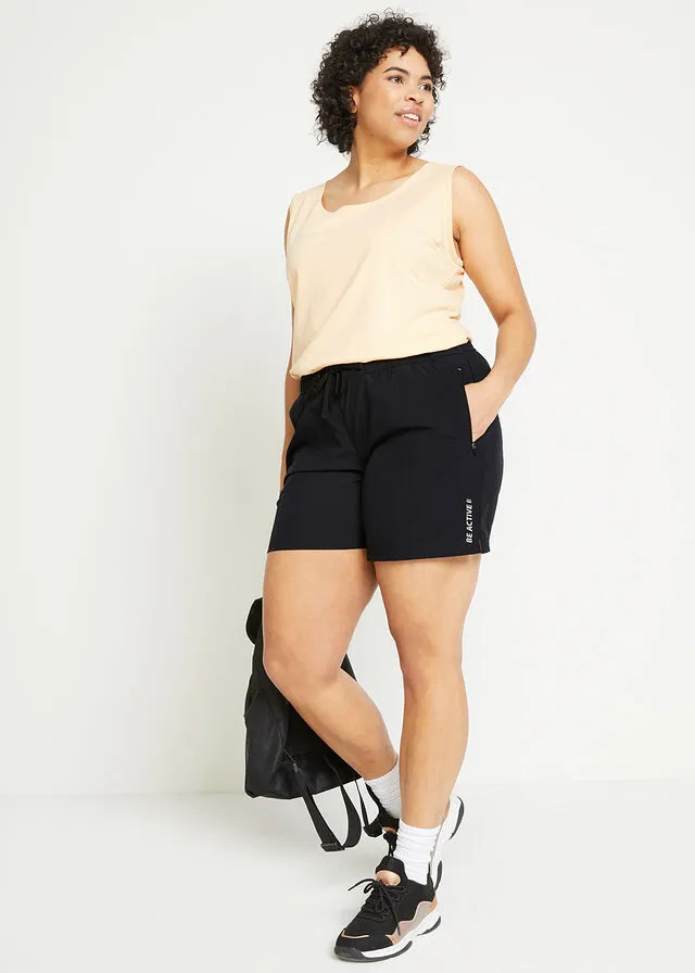 Pantalón corto funcional con bolsillos Negro