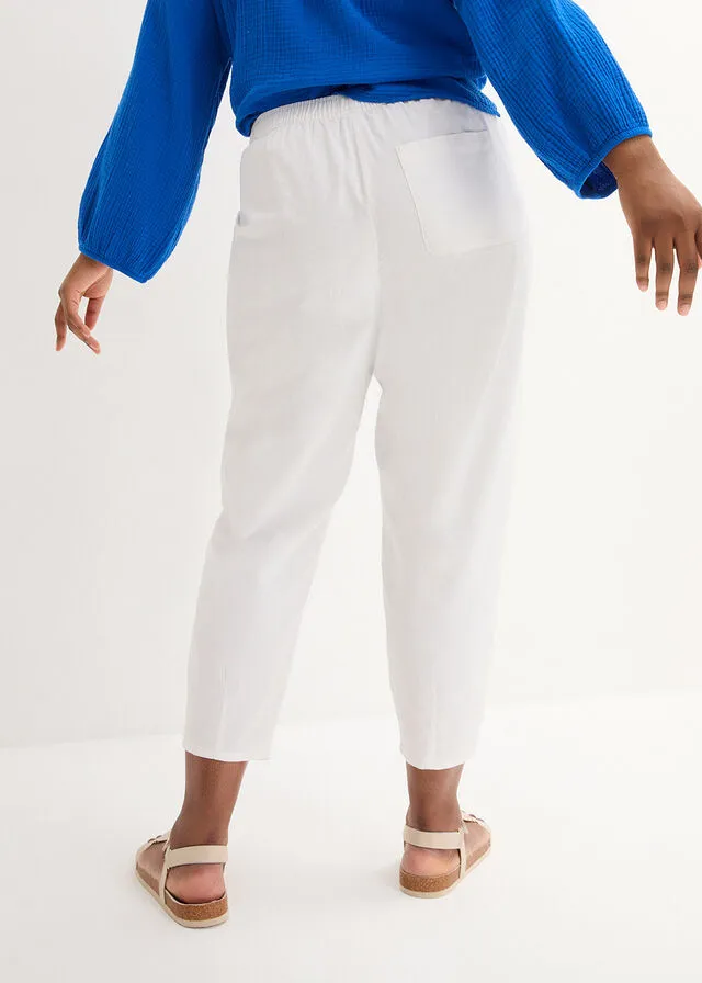 Pantalón de lino Negro