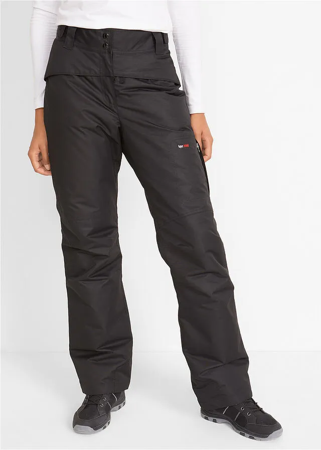 Pantalón térmico funcional de esquí con corte recto Negro