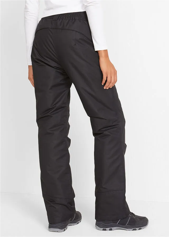 Pantalón térmico funcional de esquí con corte recto Negro