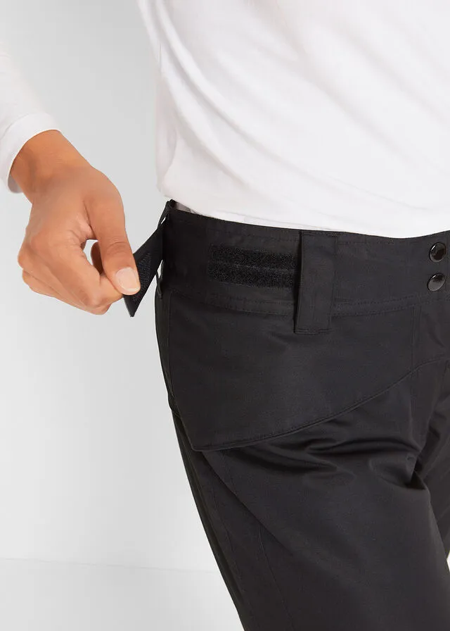 Pantalón térmico funcional de esquí con corte recto Negro