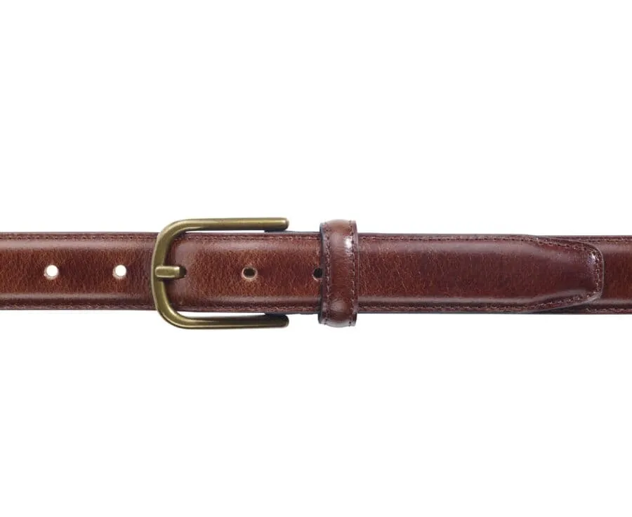 PATINA CHOCOLATE LEATHER BELT FOR MEN  SOUTHGATE