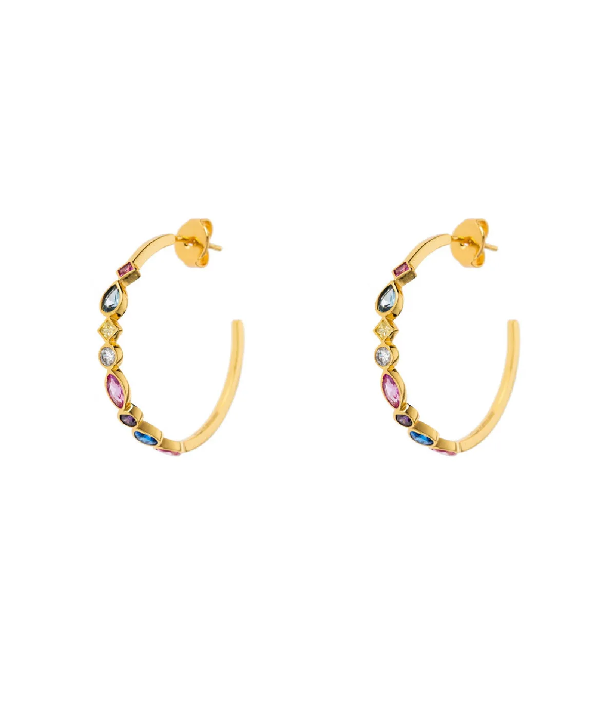 PENDIENTES AGATHA CRIOLLAS ARCO MULTICOLOR DORADO  2380148256TU