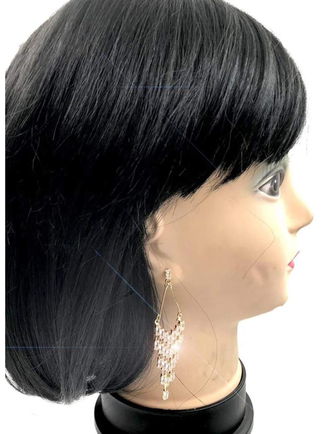 PENDIENTES BODA LARGOS DISEÑO ACTUAL DE BAGUETTE EN DORADO