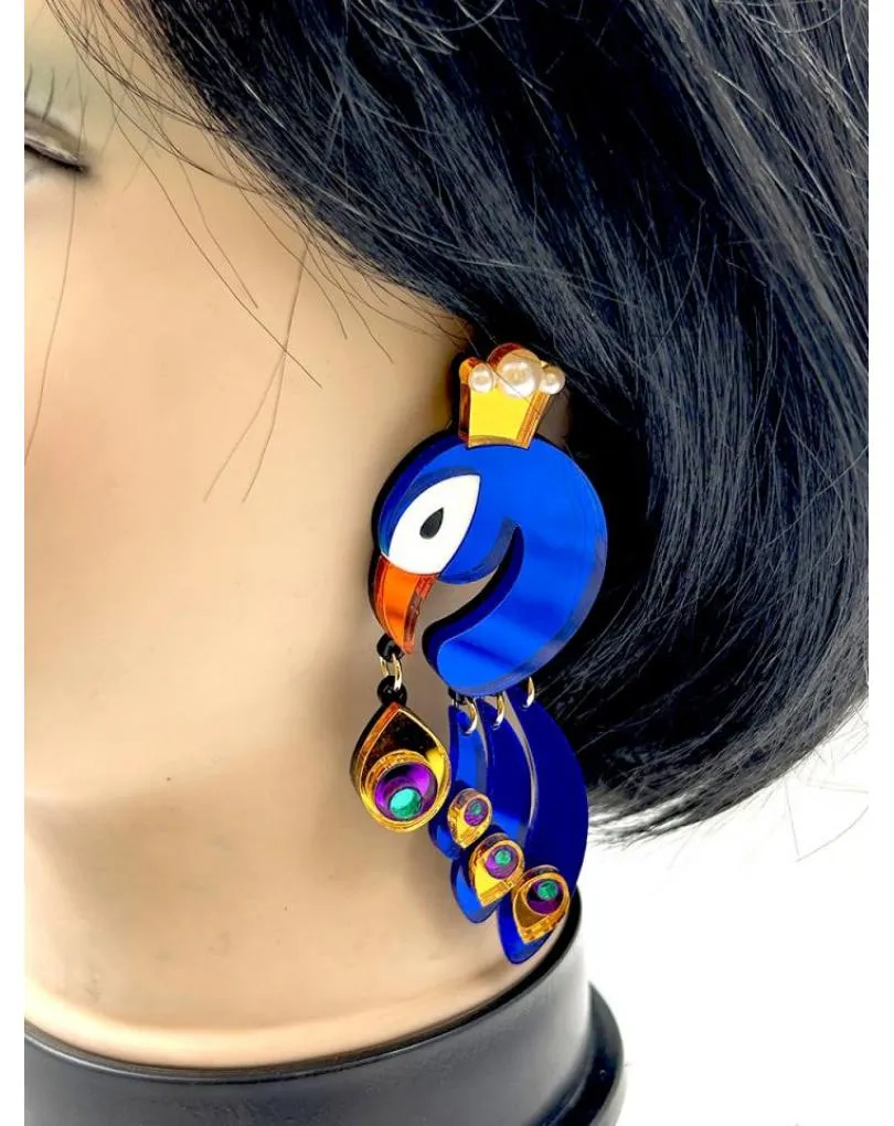 PENDIENTES ORIGINALES DE DISEÑO,MODELO: MAJESTUOSO PAVO REAL