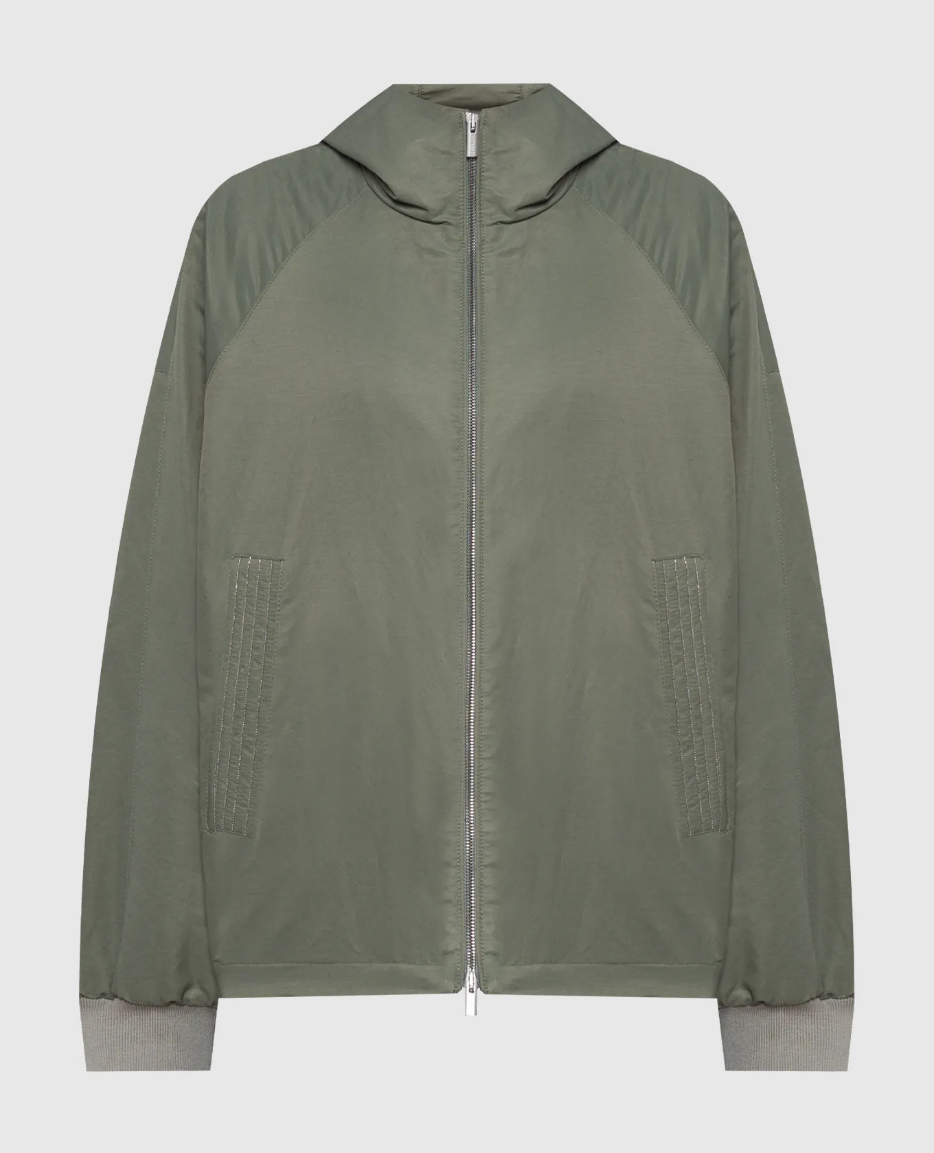 Peserico Green windbreaker with monil chain