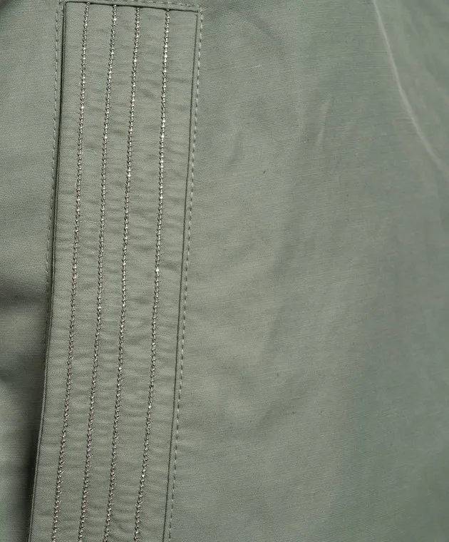Peserico Green windbreaker with monil chain