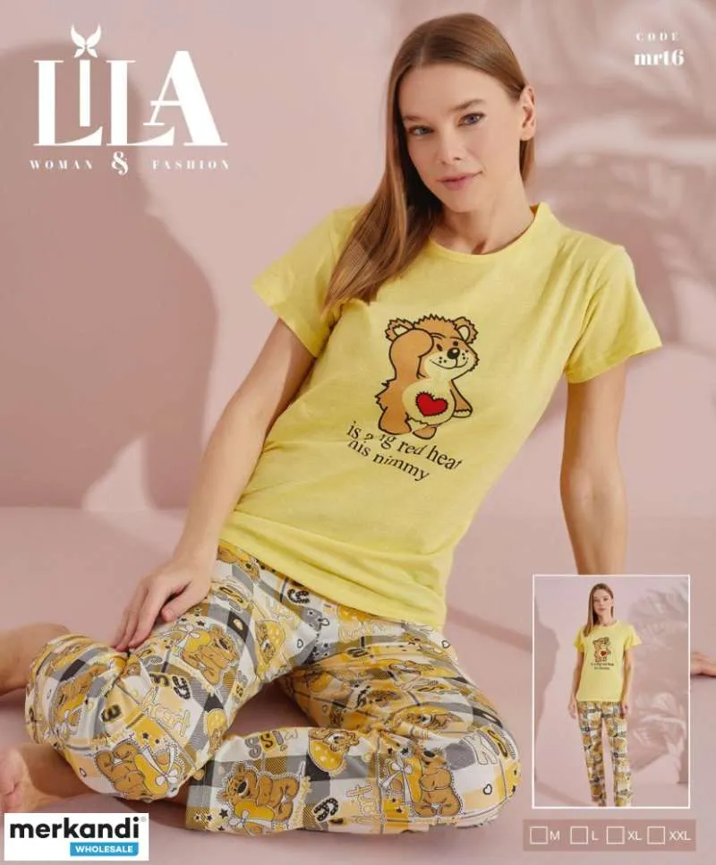 Pijama de manga corta para mujer de primera calidad con muchas alternativas de color y diseño están disponibles para elegir.