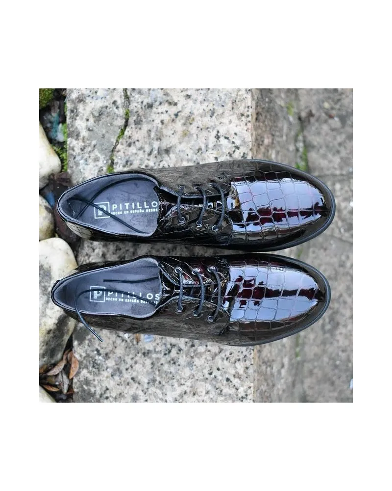PITILLOS 1111 Zapato ancho especial BURDEOS CONFORT