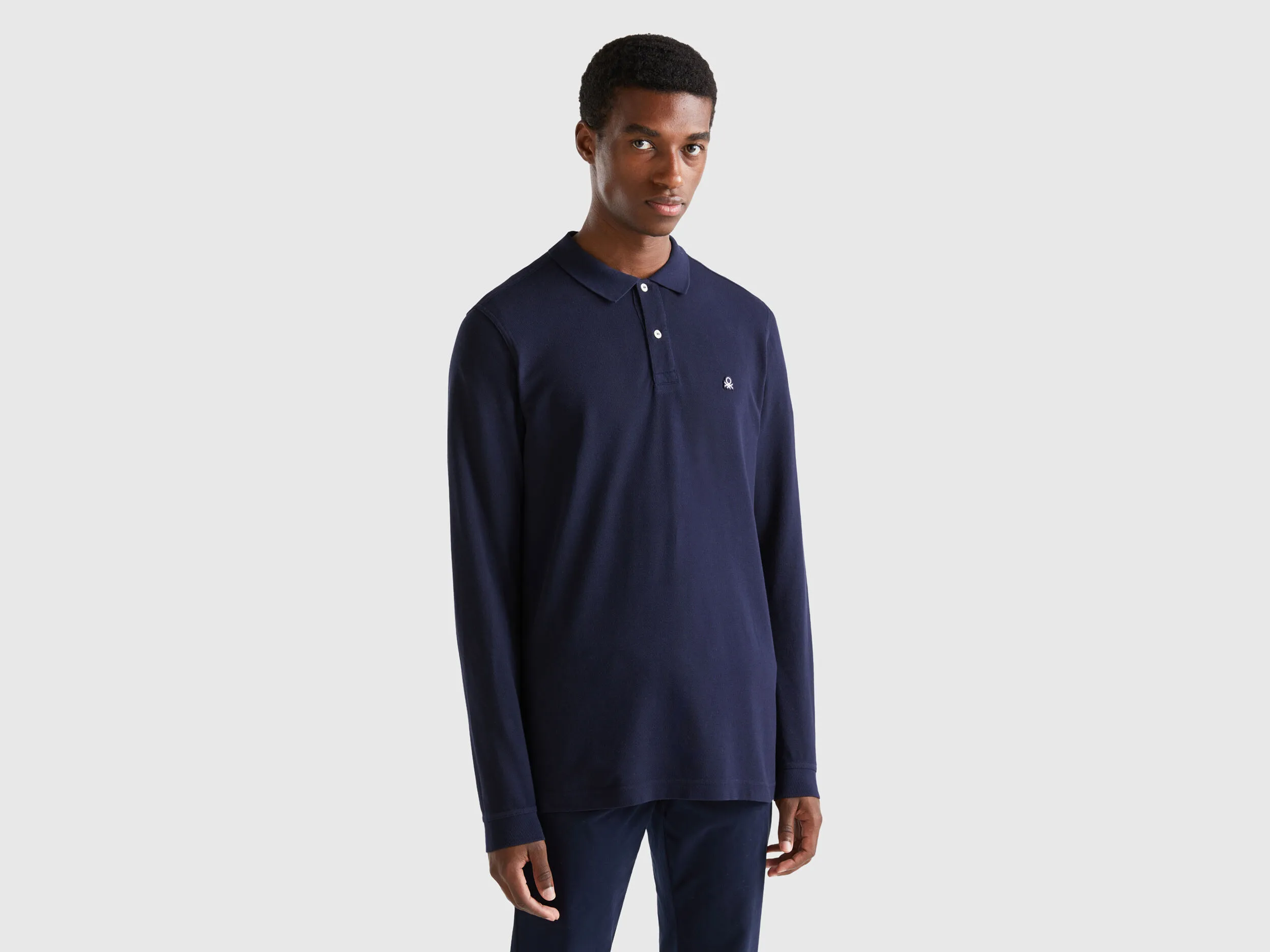 Polo de manga larga de 100 % algodón