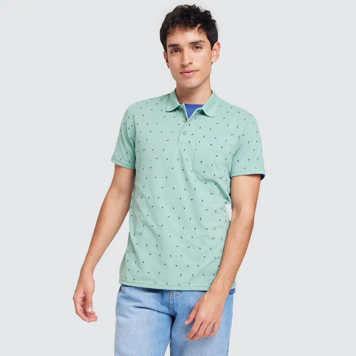 Polo Para Hombre Mini Flamencos