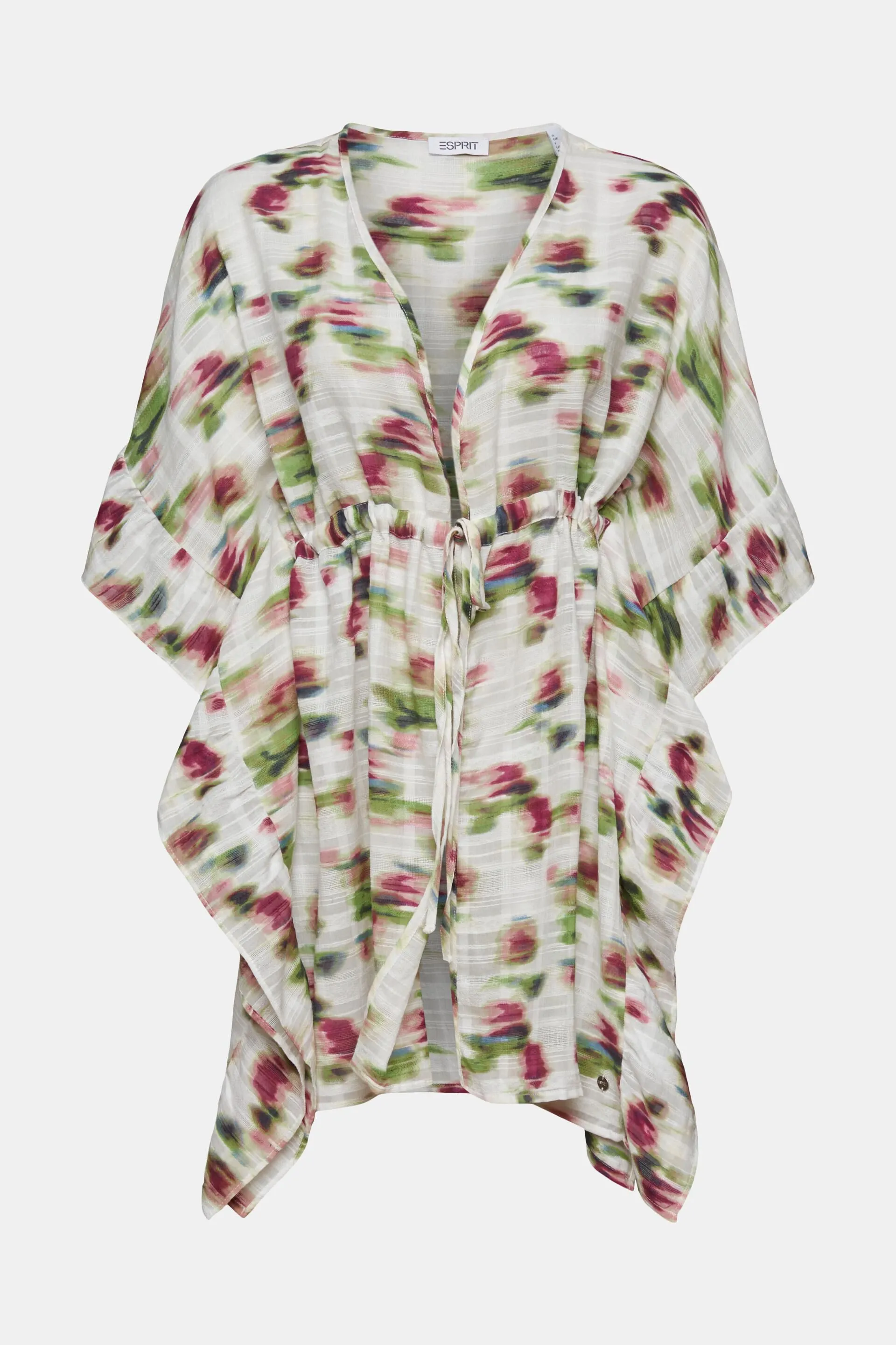 Poncho con textura y estampado