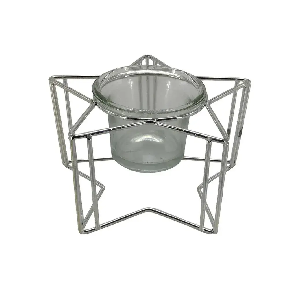 Porta vela diseño estrella 12 x 12 x 6,55 cm